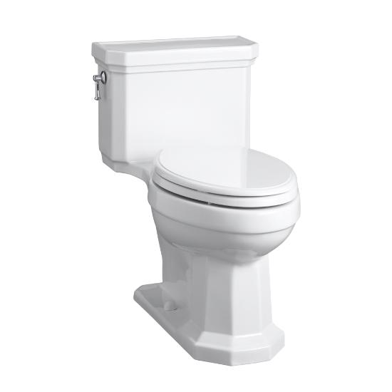 Kohler Kathryn® Comfort Height® one-piece compact elongated 1.28 gpf toilet with AquaPiston® flush technology, left-hand trip lever and concealed trapway - K-3940-0