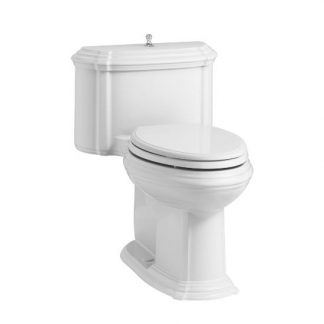 Kohler Portrait® Comfort Height® one-piece compact elongated 1.28 gpf toilet with AquaPiston® flush technology, lift knob actuator, concealed trapway and Glenbury™ Quiet-Close™ seat with Quick Release™ functionality - K-3826