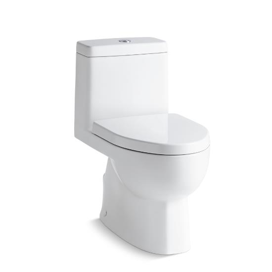 Kohler Reach® one-piece compact elongated dual-flush toilet with top-mount actuator and skirted trapway - K-3983-S-0